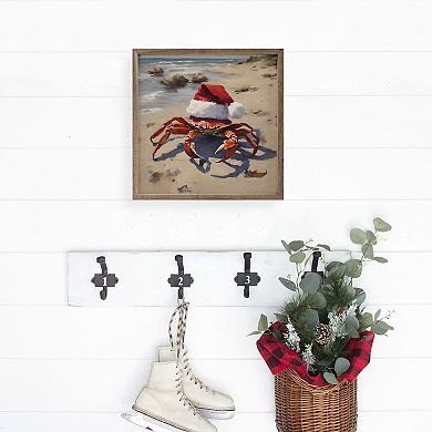 Kendrick Home Crabby Santa Hat Wall Art
