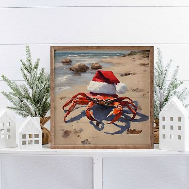Kendrick Home Crabby Santa Hat Wall Art