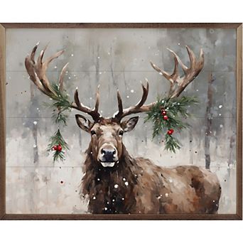 Kendrick Home Holiday Caribou Wall Art