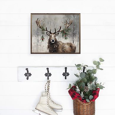 Kendrick Home Holiday Caribou Wall Art
