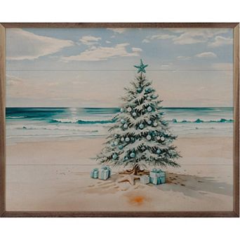 Kendrick Home Beach Holiday Tree Wall Art