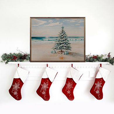 Kendrick Home Beach Holiday Tree Wall Art
