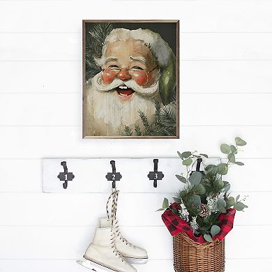 Kendrick Home Jolly Santa With Green Hat Wall Art