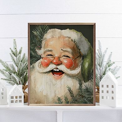 Kendrick Home Jolly Santa With Green Hat Wall Art