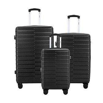 IZOD Lightweight Expandable 3 pc ABS Spinner Luggage Set