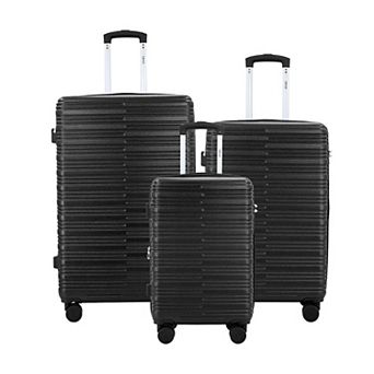IZOD Lightweight Expandable 3 pc ABS Spinner Luggage Set