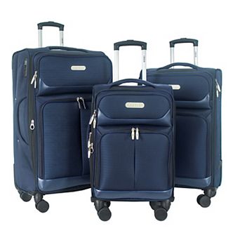 IZOD Ocean Soft Shell 3 pc Lightweight Expandable Spinner Luggage Set