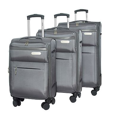IZOD River 3-pc. Soft Shell Expandable Spinner Luggage Set with Dual Wheels