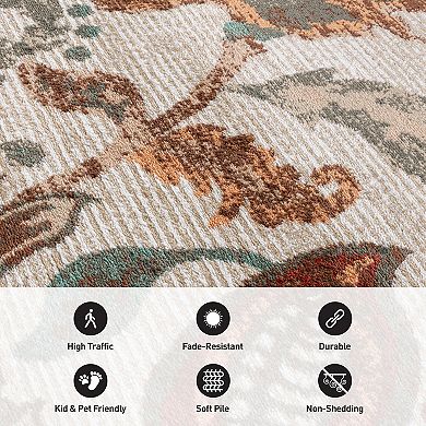 World Rug Gallery Botanical Scroll Rug