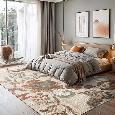 World Rug Gallery Botanical Scroll Rug