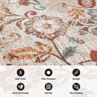 World Rug Gallery Multi Vine Floral Rug