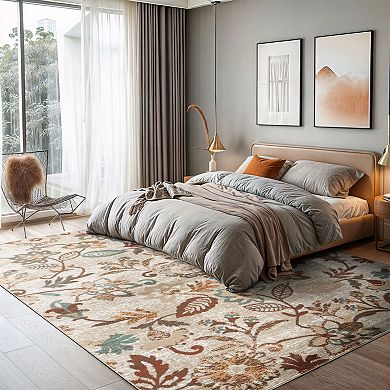 World Rug Gallery Multi Vine Floral Rug