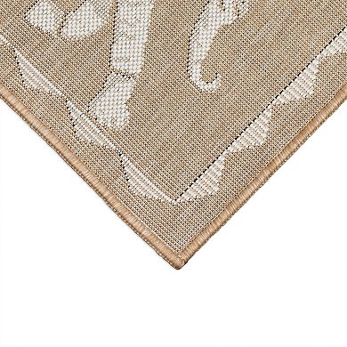 Liora Manne Carmel Marching Elephants Indoor / Outdoor Rug