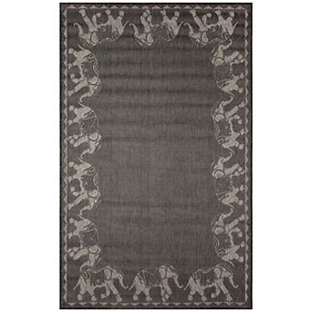 Liora Manne Carmel Marching Elephants Indoor / Outdoor Rug