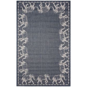 Liora Manne Carmel Marching Elephants Indoor / Outdoor Rug