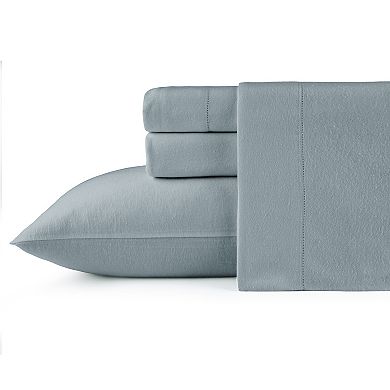Pointehaven 180 GSM Brushed Cotton Flannel Sheet Set with Pillowcases