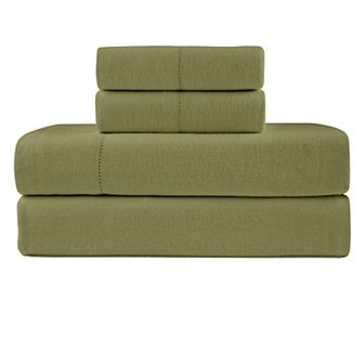 Pointehaven 180 GSM Brushed Cotton Flannel Sheet Set with Pillowcases