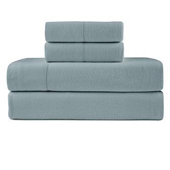 Pointehaven 180 GSM Brushed Cotton Flannel Sheet Set with Pillowcases
