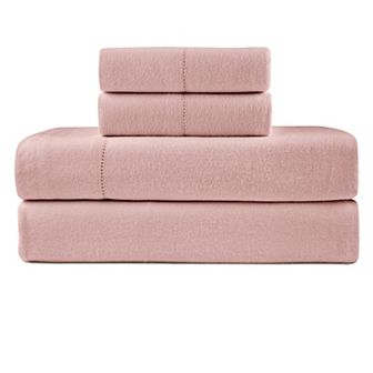 Pointehaven 180 GSM Brushed Cotton Flannel Sheet Set with Pillowcases