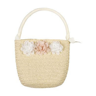 Girls 4-6x Little Lass Knit Eyelet Puff Sleeve Dress with Purse