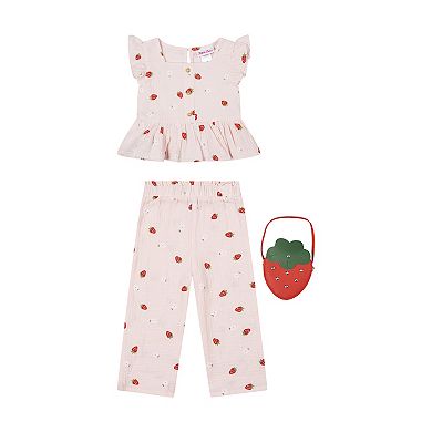Baby & Toddler Girl Little Lass 3-Piece Culotte Set & Purse