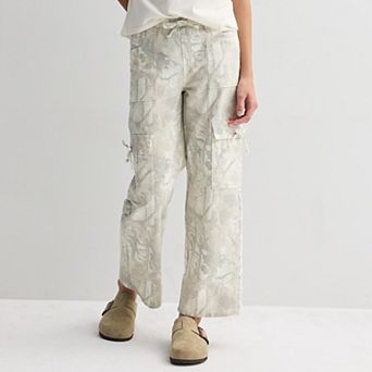 Girls 7-16 Vanilla Star Cozy Woodland Wide Leg Bow Camo Cargo Pants