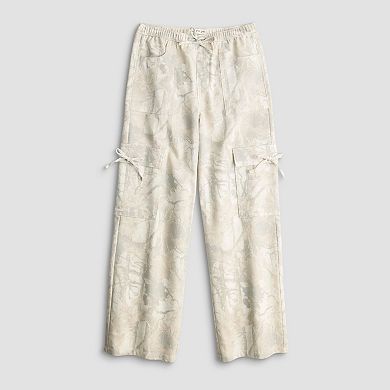 Girls 7-16 Vanilla Star Cozy Woodland Wide Leg Bow Camo Cargo Pants