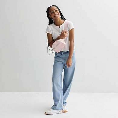 Girls 7-16 Vanilla Star Mid Rise Wide Leg Rhinestone Jeans