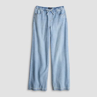 Girls 7-16 Vanilla Star Mid Rise Wide Leg Rhinestone Jeans
