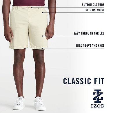 Men's IZOD Saltwater Flat Front 9.5-inch Twill Shorts