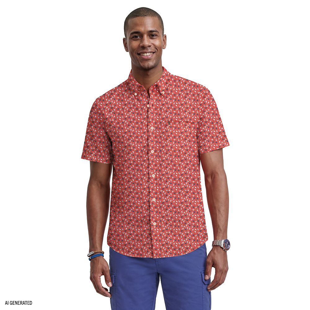 Men's IZOD Breeze Woven Short Sleeve Button-Down Shirt