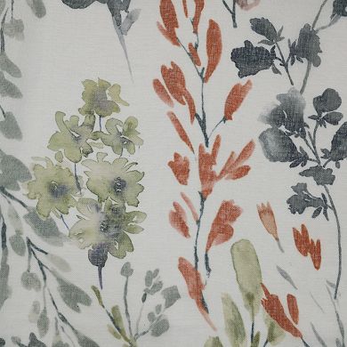 100% Polyester Audrey Sheer Grommet Floral Faux Linen Curtain Panel