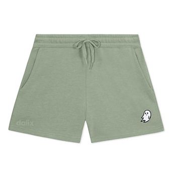 Dalix Womens Ghost Midweight Washed Fleece Shorts