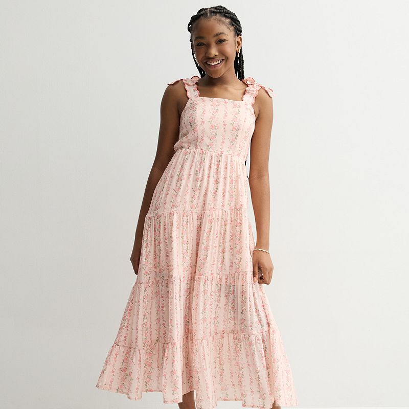 embroidered dress for women Vivian Navy Midi | Women's Clothing button closures at the vintage style accessories Topdressing My Lawn With Color:Rose Red Floral