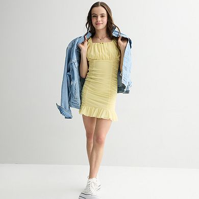 Girls 7-16 Trixxi Ruched Dress with Necklace