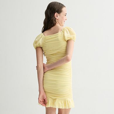 Girls 7-16 Trixxi Ruched Dress with Necklace