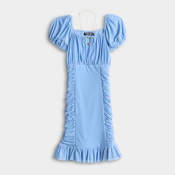 Girls 7-14 Trixxi Ruched Bodycon Dress with Necklace
