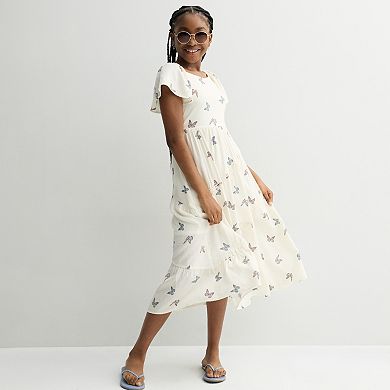 Girls 7-14 Trixxi Printed Maxi Dress With Purse