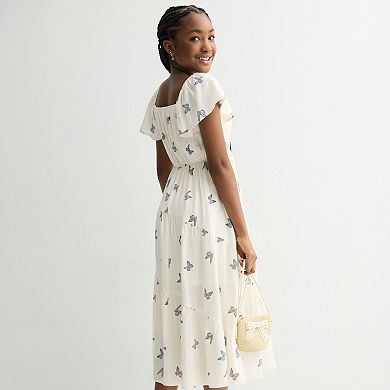 Girls 7-14 Trixxi Printed Maxi Dress With Purse