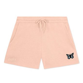 Dalix Womens Butterfly Midweight Washed Fleece Shorts