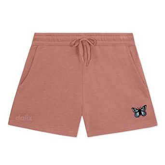 Dalix Womens Butterfly Midweight Washed Fleece Shorts