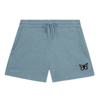 Dalix Womens Butterfly Midweight Washed Fleece Shorts