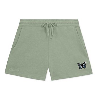 Dalix Womens Butterfly Midweight Washed Fleece Shorts