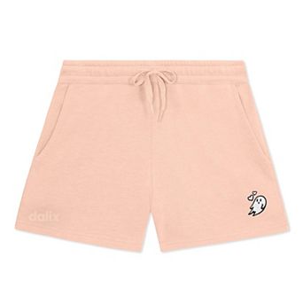 Dalix Womens Heartly Ghost Midweight Washed Fleece Shorts