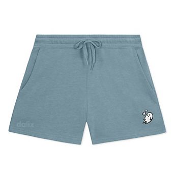 Dalix Womens Heartly Ghost Midweight Washed Fleece Shorts