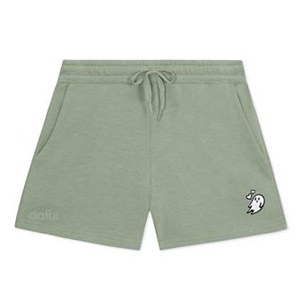 Dalix Womens Heartly Ghost Midweight Washed Fleece Shorts
