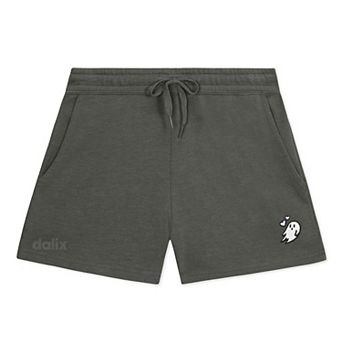 Dalix Womens Heartly Ghost Midweight Washed Fleece Shorts
