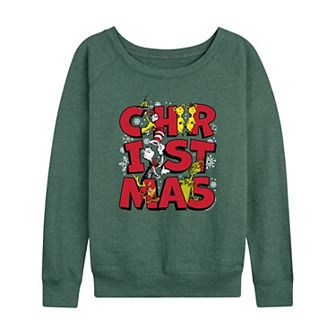 Women's Dr. Seuss Characters French Terry Long Sleeve Graphic Tee