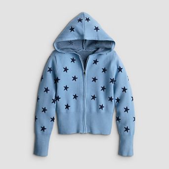 Girls 7-16 Harper & Ivy Polka Dots Zip Up Sweatshirt