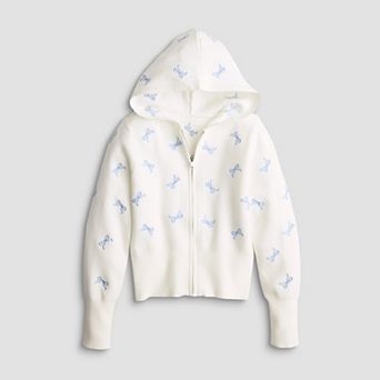 Girls 7-16 Harper & Ivy Polka Dots Zip Up Sweatshirt